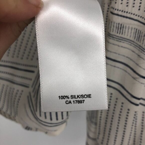 Banana Republic Sheet Beaded V-Neck white barrack long sleeve blouse small - Picture 9 of 13